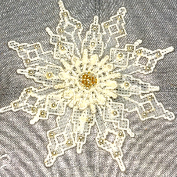 Vintage Plastic Art Embroidered Canvas Ornaments set of 4 - Picture 2 of 5